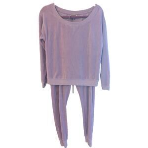 Juicy Couture Velour Tracksuit Set Lavender Pullover and Joggers Loungewear